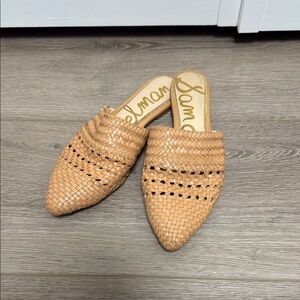 Sam Edelman Tan Woven Mules
